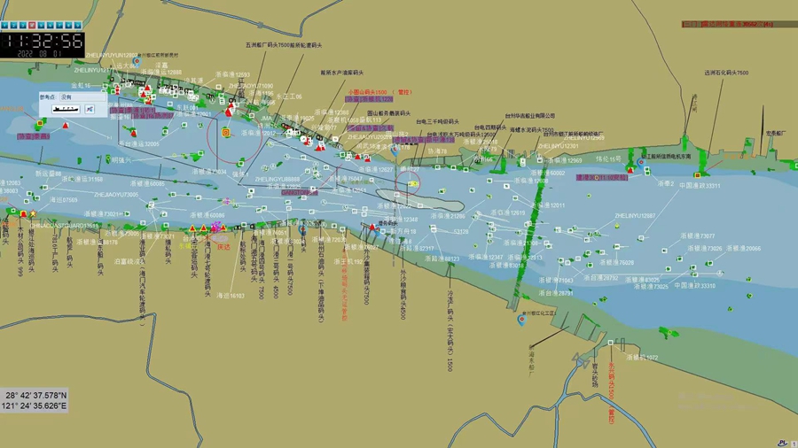 浙江海上智控平臺監測圖。浙江海事供圖