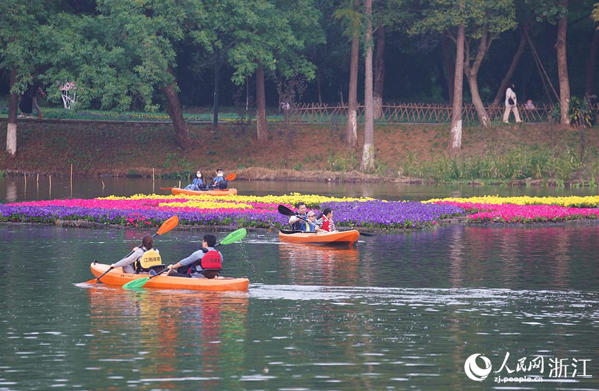 西溪濕地美麗秋景吸引許多游客前來游玩。人民網 方彭依夢攝