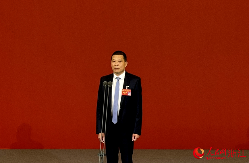 浙江省僑聯副主席、浙江省海外聯誼會副會長卓旭光。人民網 陳陸洵攝