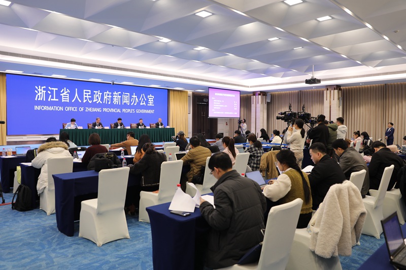 12月17日，建設高能級開放強省新聞發布會在杭州舉行。李特穎攝