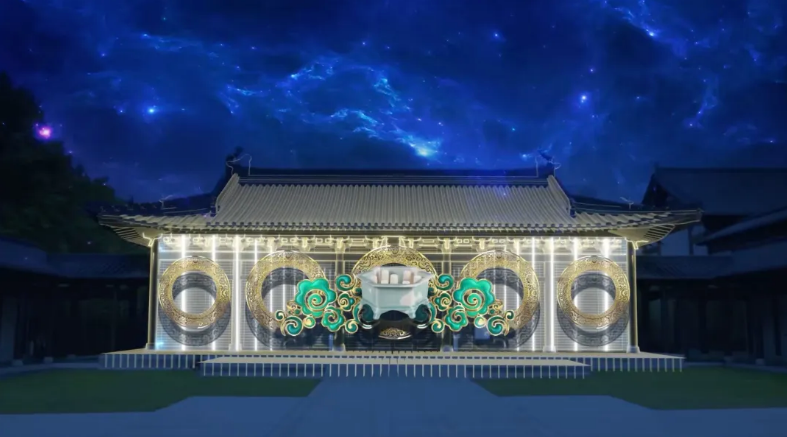 紅墻燈光秀效果圖。上城區文化和廣電旅游體育局供圖