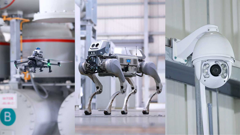 特高壓紹興換流站GIS室內的智能巡檢設備。王華攝