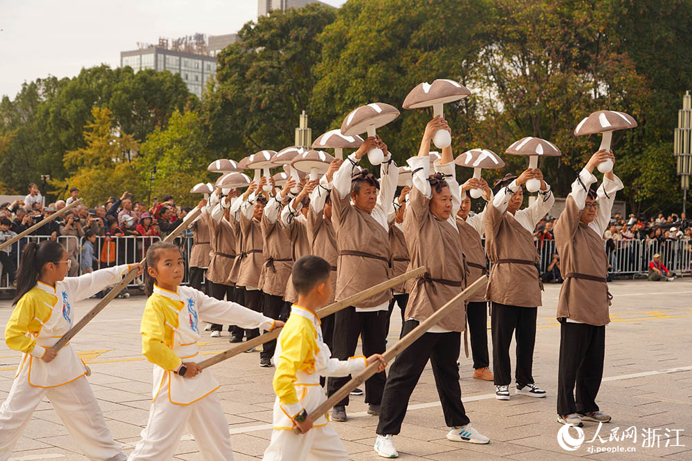 11月8日，在麗水攝影節開幕式現場，豐富多樣的非遺展演活動引人駐足。人民網 章勇濤攝